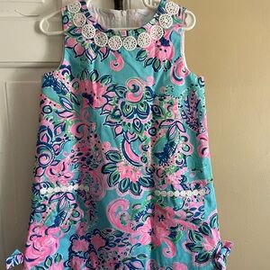 Lilly Pulitzer Pink and Turquoise Sleeveless Shift Dress